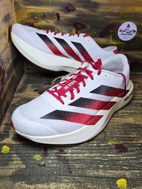 Adidas Adizero Evo SL NC State White Red Running Wolfpack JQ4571 Men Sz 6,8,14